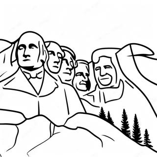 Pagina Para Colorear De La Vista Escenica De Mount Rushmore 56972-47340