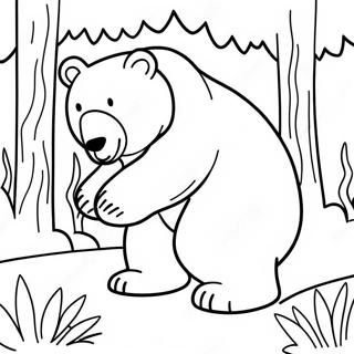 Pagina Para Colorear De Un Oso Feroz En El Bosque 57103-47439