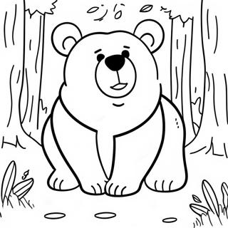 Pagina Para Colorear De Un Oso Feroz En El Bosque 57103-47509