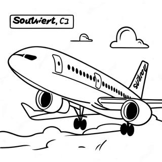 Pagina Para Colorear De Un Avion De Southwest Airlines En Vuelo 57163-47488