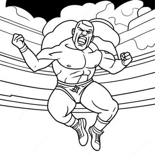 Pagina Para Colorear De Un Luchador De Wwe Dinamico Saltando 57243-47622