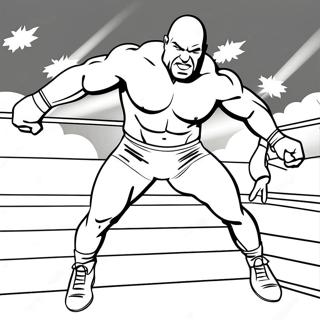 Pagina Para Colorear De Un Luchador De Wwe Dinamico Saltando 57243-47624