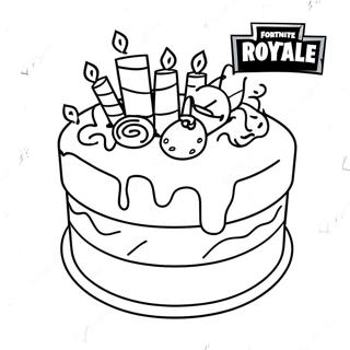 Pagina Para Colorear De Pastel De Cumpleanos De Fortnite 57303-47660