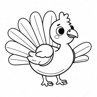 Pagina Para Colorear De Pavo De Caricatura Adorable 57354-47700