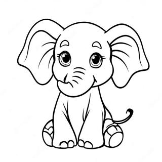 Pagina Para Colorear De Un Bebe Elefante 57544-47842