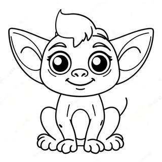 Pagina Para Colorear De Un Lindo Gremlin Con Ojos Grandes 57585-47877