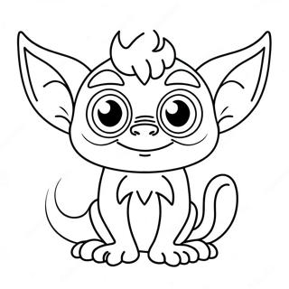 Pagina Para Colorear De Un Lindo Gremlin Con Ojos Grandes 57585-47879