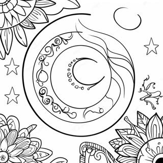 Pagina Para Colorear De La Luna Wiccana Mistica 57655-47935