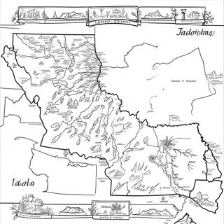 Pagina Para Colorear Del Mapa Del Estado De Idaho 57814-48058