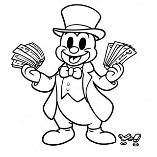 Scrooge Mcduck Con Bolsas De Dinero Pagina Para Colorear 57865-48101