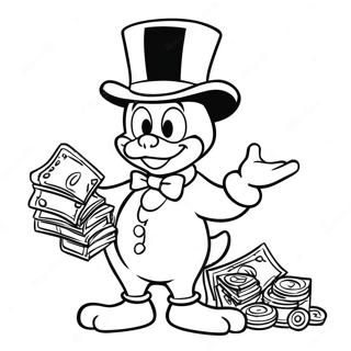 Scrooge Mcduck Con Bolsas De Dinero Pagina Para Colorear 57865-48102