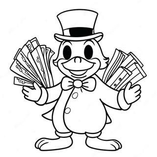 Scrooge Mcduck Con Bolsas De Dinero Pagina Para Colorear 57865-48103