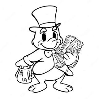 Scrooge Mcduck Con Bolsas De Dinero Pagina Para Colorear 57865-48104