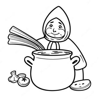 Strega Nona Con Olla De Pasta Pagina Para Colorear 57875-48117