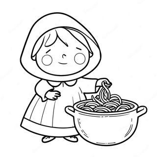 Strega Nona Con Olla De Pasta Pagina Para Colorear 57875-48118