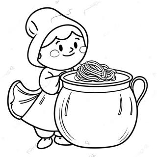 Strega Nona Con Olla De Pasta Pagina Para Colorear 57875-48119