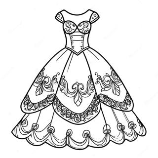 Pagina Para Colorear De Vestido Elegante De Quinceanera 58035-48237