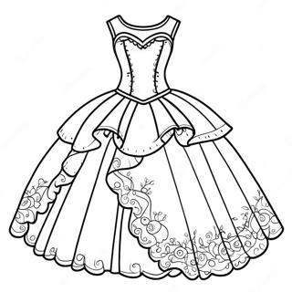 Pagina Para Colorear De Vestido Elegante De Quinceanera 58035-48240