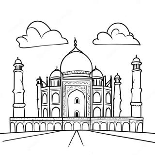 Pagina Para Colorear Del Hermoso Taj Mahal Al Atardecer 58175-48350