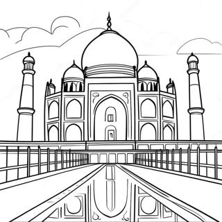 Pagina Para Colorear Del Hermoso Taj Mahal Al Atardecer 58175-48352