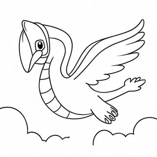 Pagina Para Colorear De Lugia Volando En El Cielo 58335-48485