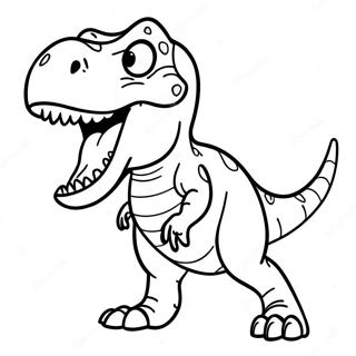 Pagina Para Colorear De Un Feroz T Rex Rugiendo 58415-48533