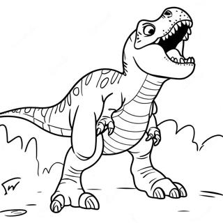 Pagina Para Colorear De Un Feroz T Rex Rugiendo 58415-48535