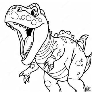 Pagina Para Colorear De Un Feroz T Rex Rugiendo 58415-48536