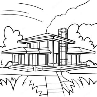 Pagina Para Colorear De Estilo De Pradera De Frank Lloyd Wright 58806-48850