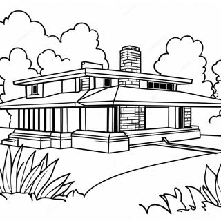 Pagina Para Colorear De Estilo De Pradera De Frank Lloyd Wright 58806-48852