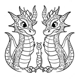 Pagina Para Colorear De Un Dragon De Dos Cabezas 58875-48908