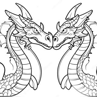 Pagina Para Colorear De Un Feroz Dragon De Dos Cabezas 58876-48900