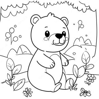 Pagina Para Colorear De Un Lindo Oso Marron Y Amigos 59016-49015