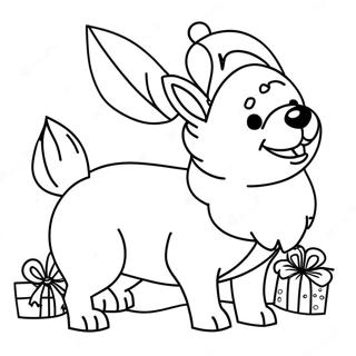 Pagina Para Colorear De Corgi Navideno 59155-49124