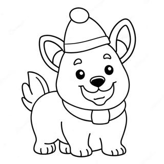 Pagina Para Colorear De Corgi Festivo Con Sombrero De Santa 59156-49127