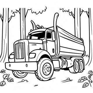 Pagina Para Colorear De Gran Camion De Madera En El Bosque 59166-49136