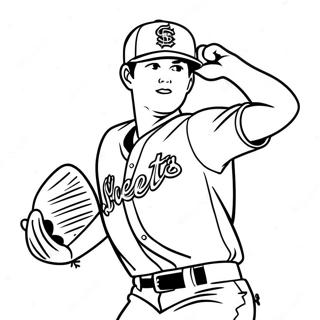 Pagina Para Colorear De Shohei Ohtani En Accion De Lanzamiento 59247-49192