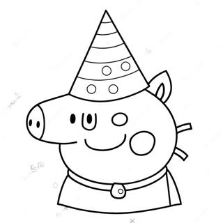 Pagina Para Colorear Del Sombrero De Fiesta De Peppa Pig 59297-49229