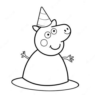 Pagina Para Colorear Del Sombrero De Fiesta De Peppa Pig 59297-49230