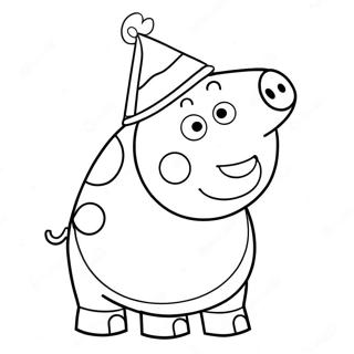 Pagina Para Colorear Del Sombrero De Fiesta De Peppa Pig 59297-49232