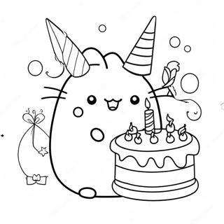 Pagina Para Colorear De Pusheen De Cumpleanos 59316-49238