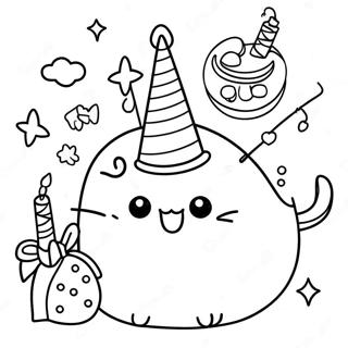 Pagina Para Colorear De Pusheen De Cumpleanos 59316-49239