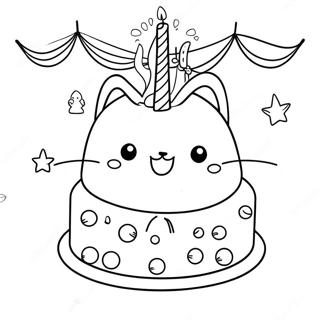 Pagina Para Colorear De Pusheen Con Pastel De Cumpleanos 59317-49244