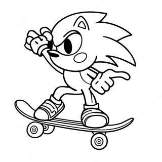 Patineta Sonic Páginas Para Colorear