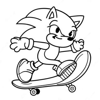 Paginas Para Colorear De Sonic En Patineta 59426-49330