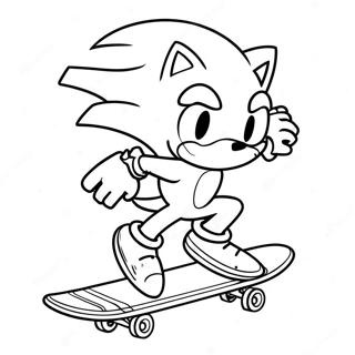 Paginas Para Colorear De Sonic En Patineta 59426-49331