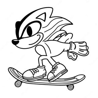 Paginas Para Colorear De Sonic En Patineta 59426-49332