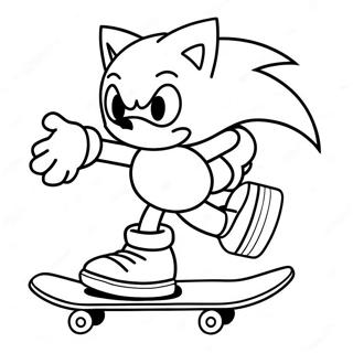 Paginas Para Colorear De Sonic Haciendo Trucos En Patineta 59427-49335