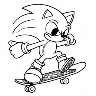 Paginas Para Colorear De Sonic Haciendo Trucos En Patineta 59427-49336