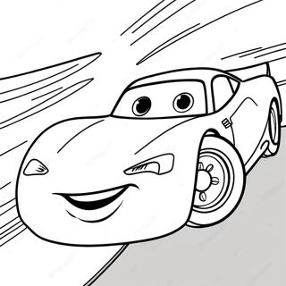 Pagina Para Colorear De Cars 3 Lightning Mcqueen En Accion De Carrera 59606-49474